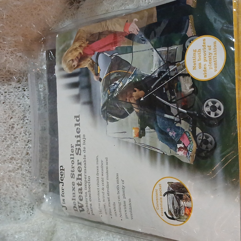 J is for Jeep Deluxe Stroller Weather Shield with Black Trim NIP